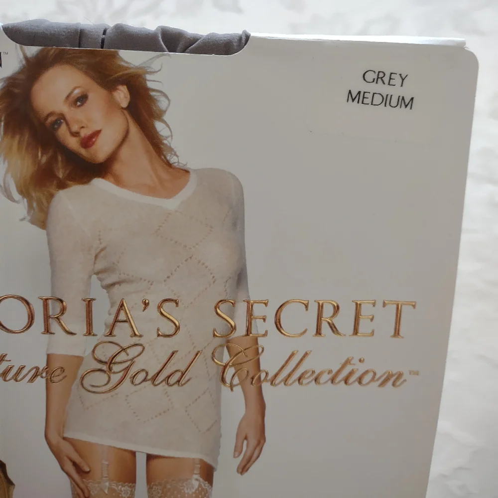Victoria's Secret Signature Gold Collection Grey Medium Stockings